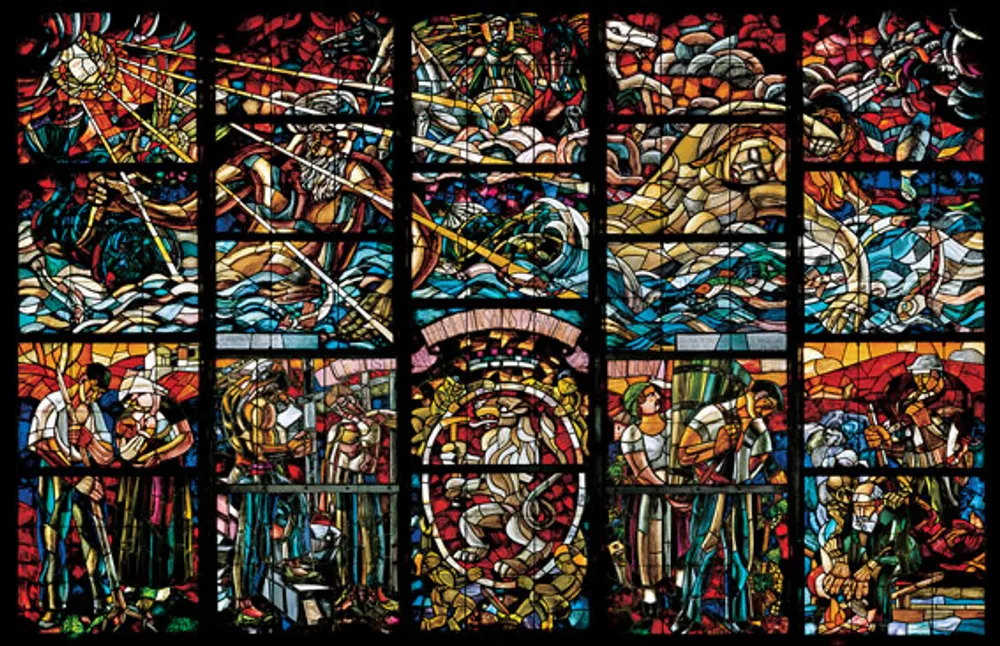 Représentation allégorique du Rhône et de la Dranse.