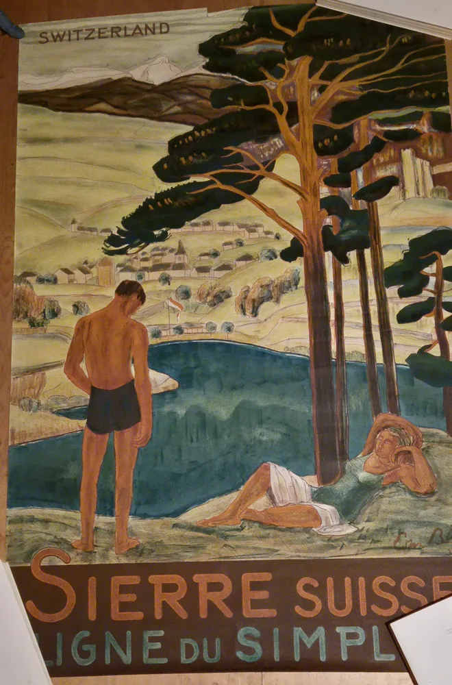Affiche lac de Géronde ligne Simplon